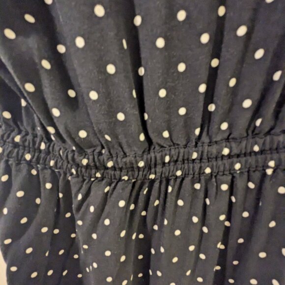 Old Navy Flutter Sleeve V-Neck Dress, Size Small, Black with White Dots - Picture 4 of 4
